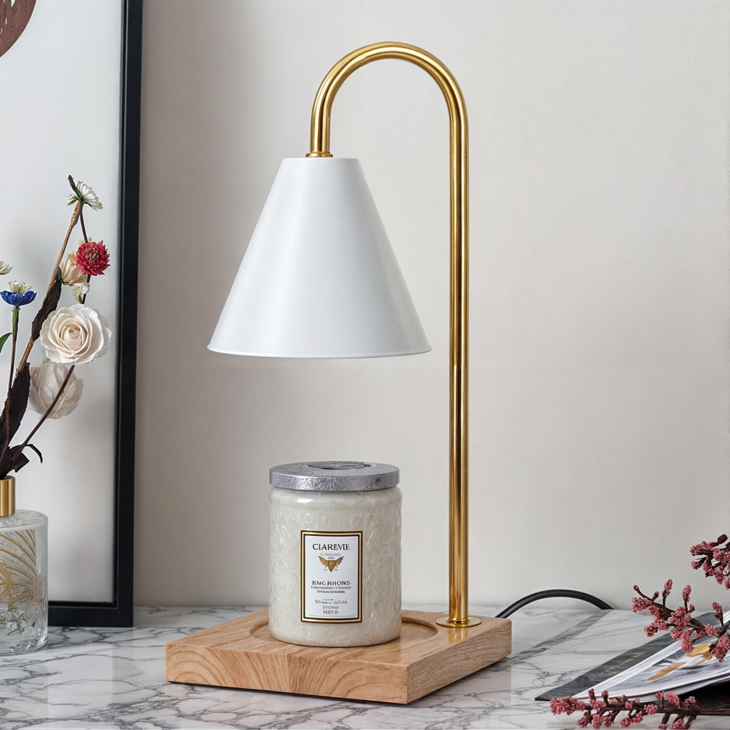 Adjustable Brightness Candle Warmer Lamp, Electric Aroma Diffuser, Contemporary Style