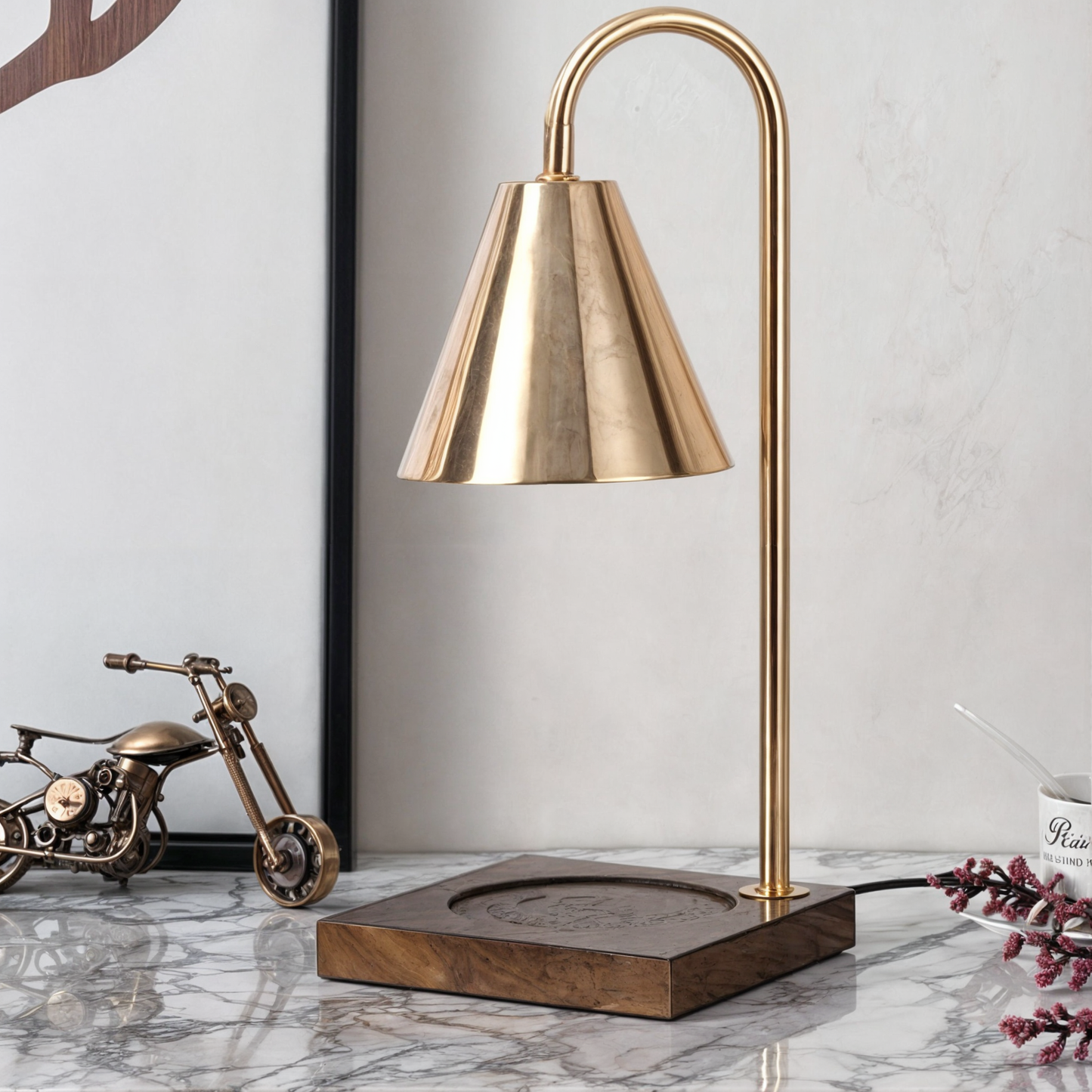 Adjustable Brightness Candle Warmer Lamp, Electric Aroma Diffuser, Contemporary Style