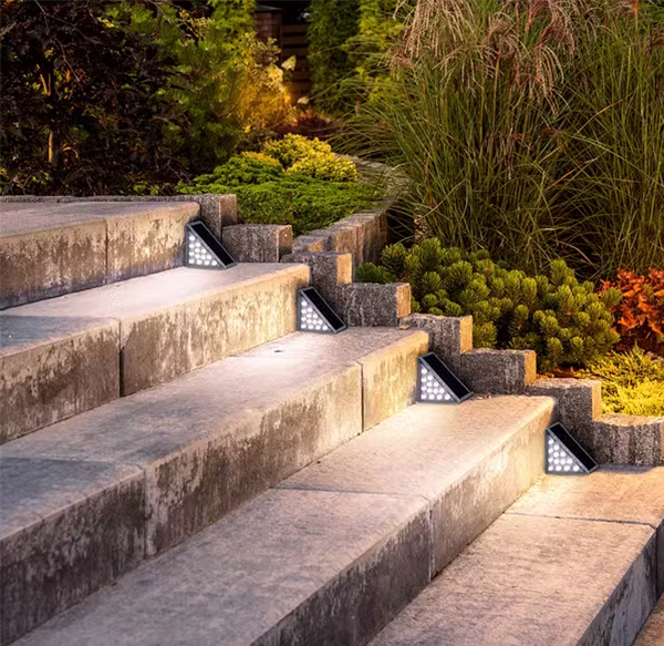 Solar-Powered Wireless Stair Lights - Auto On/Off, IP65 Waterproof, 10-Hour Illumination, Eco-Friendly Design