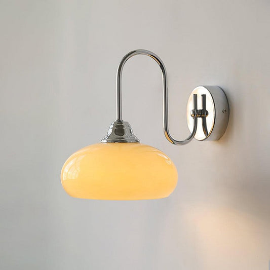 Arabella Bauhaus Glass Shade Curved Wall Sconce