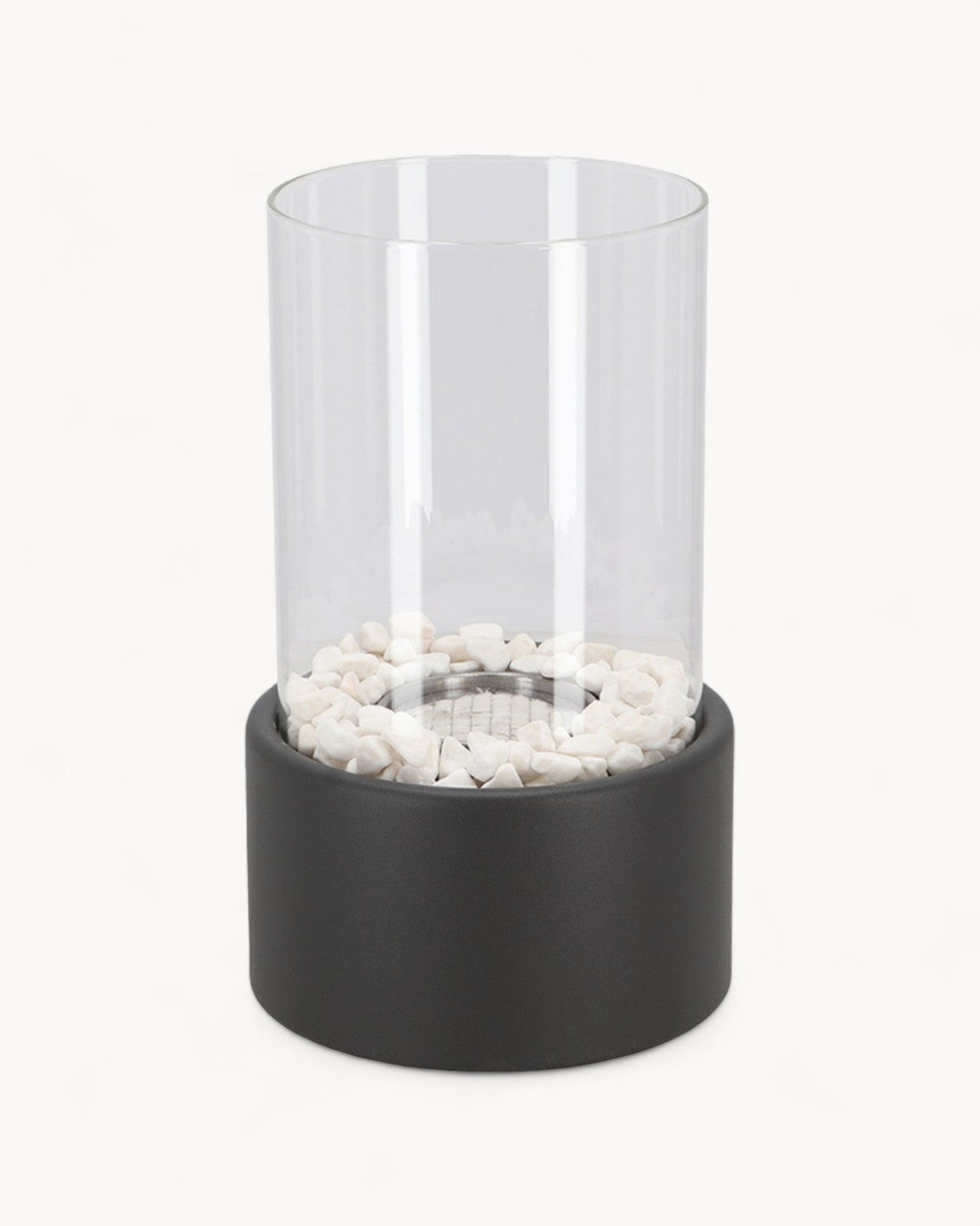Elegant Eternal Flame Oil Lamp - 26x14cm Metal & Glass, Open Flame, Safe Design