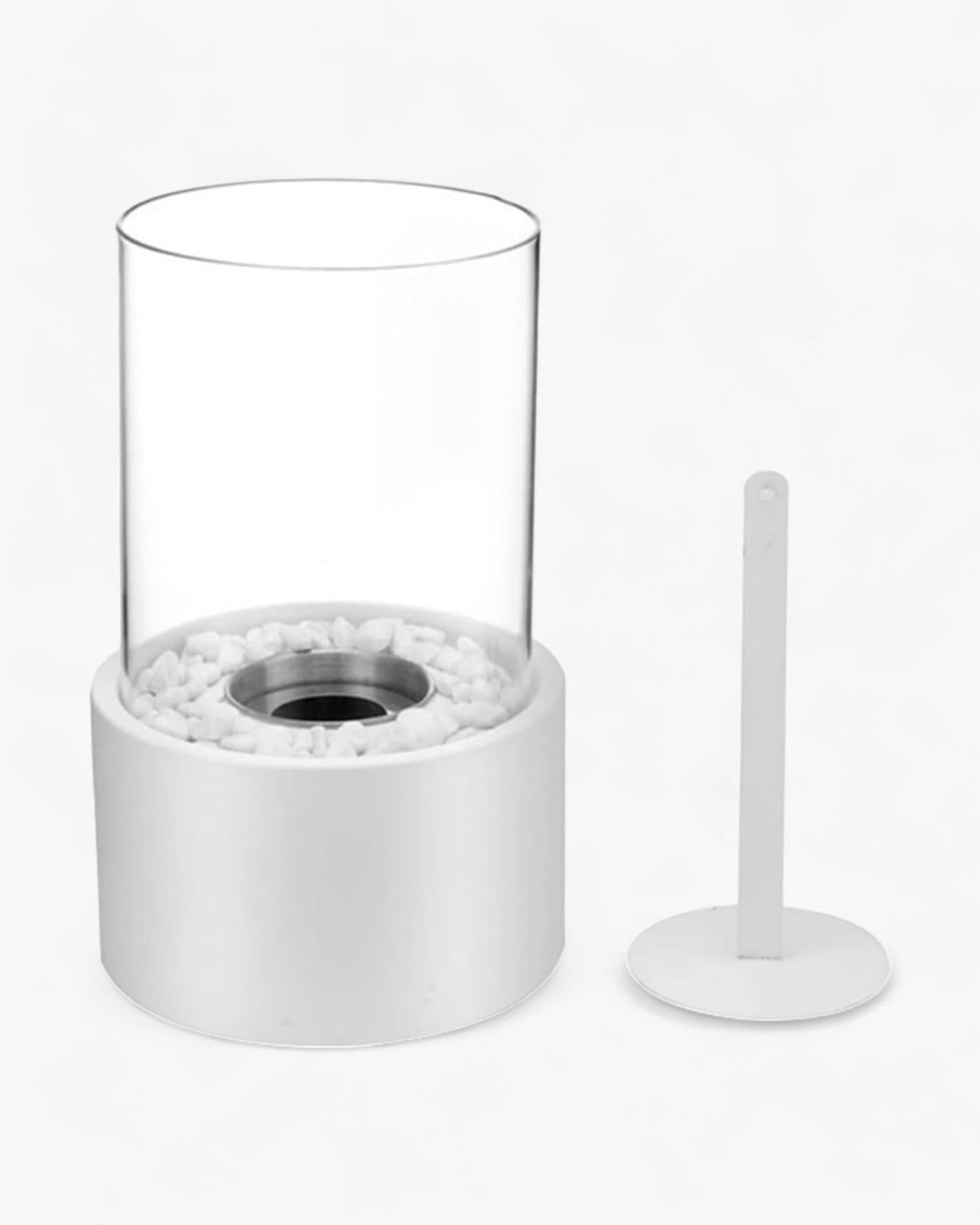 Elegant Eternal Flame Oil Lamp - 26x14cm Metal & Glass, Open Flame, Safe Design