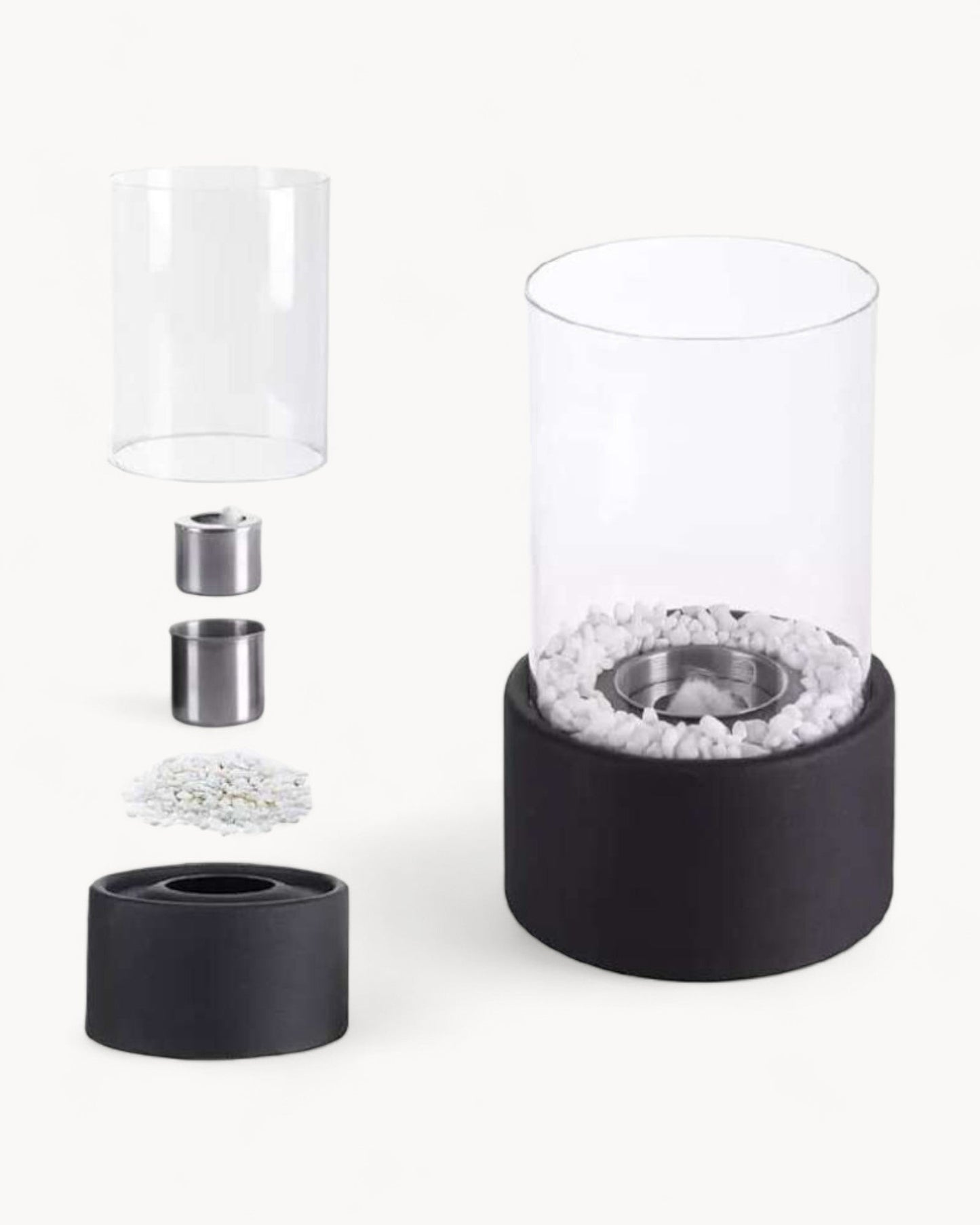 Elegant Eternal Flame Oil Lamp - 26x14cm Metal & Glass, Open Flame, Safe Design