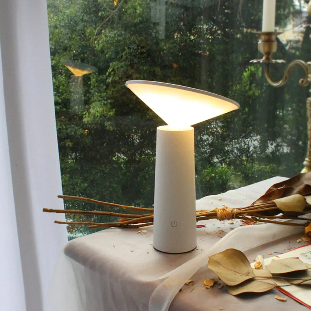 Modern LED Table Lamp | Dimmable, 360° Adjustable, 2000mAh Rechargeable Battery